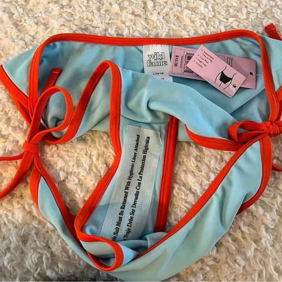 Wild Fable Sky Blue Bikini Bottom with Red Edges - Picture 4 of 4